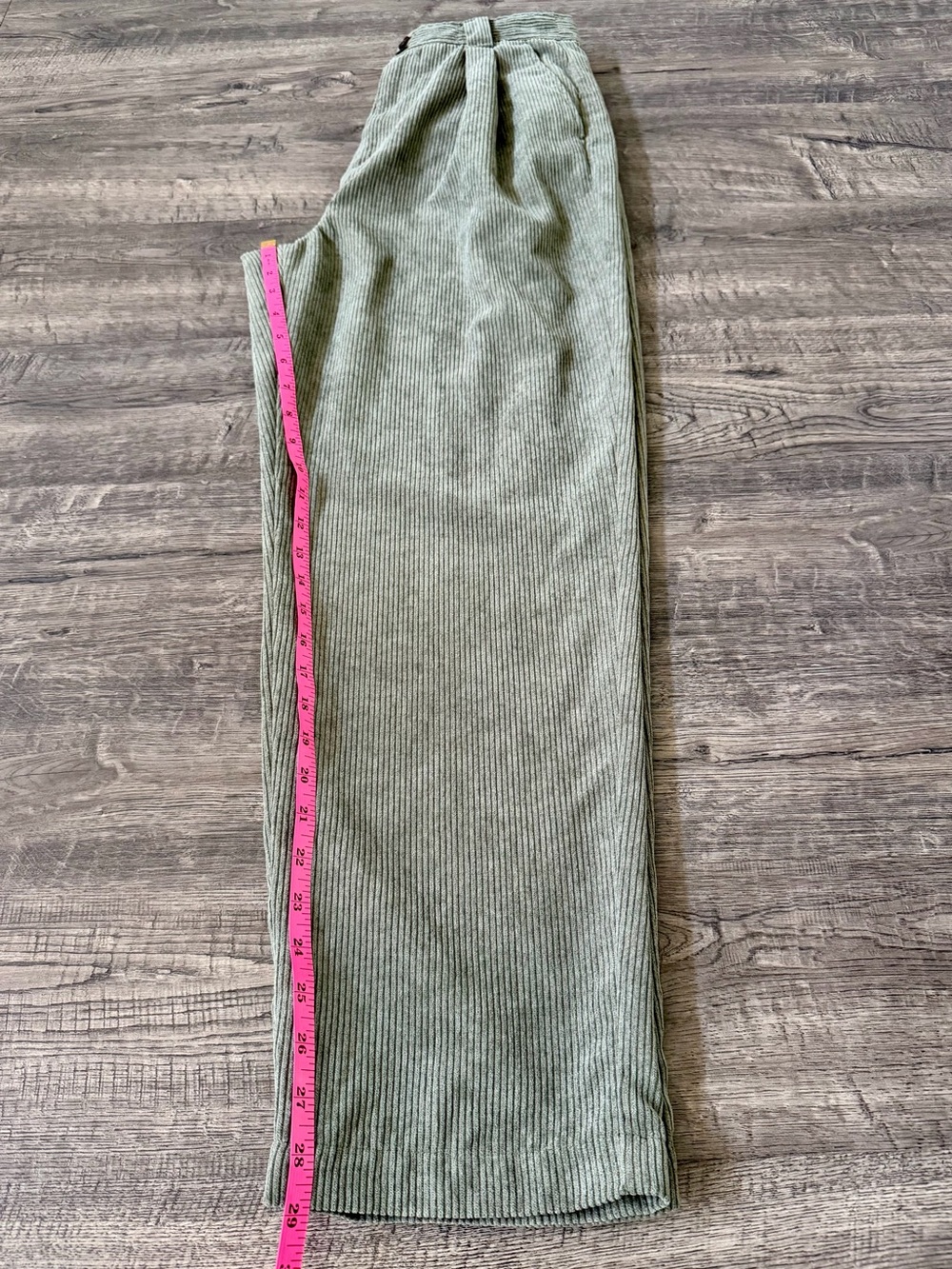 Madewell Womens Corduroy High Rise Pleated Tapered Olive Green Pants Size 4 - Picture 12 of 15